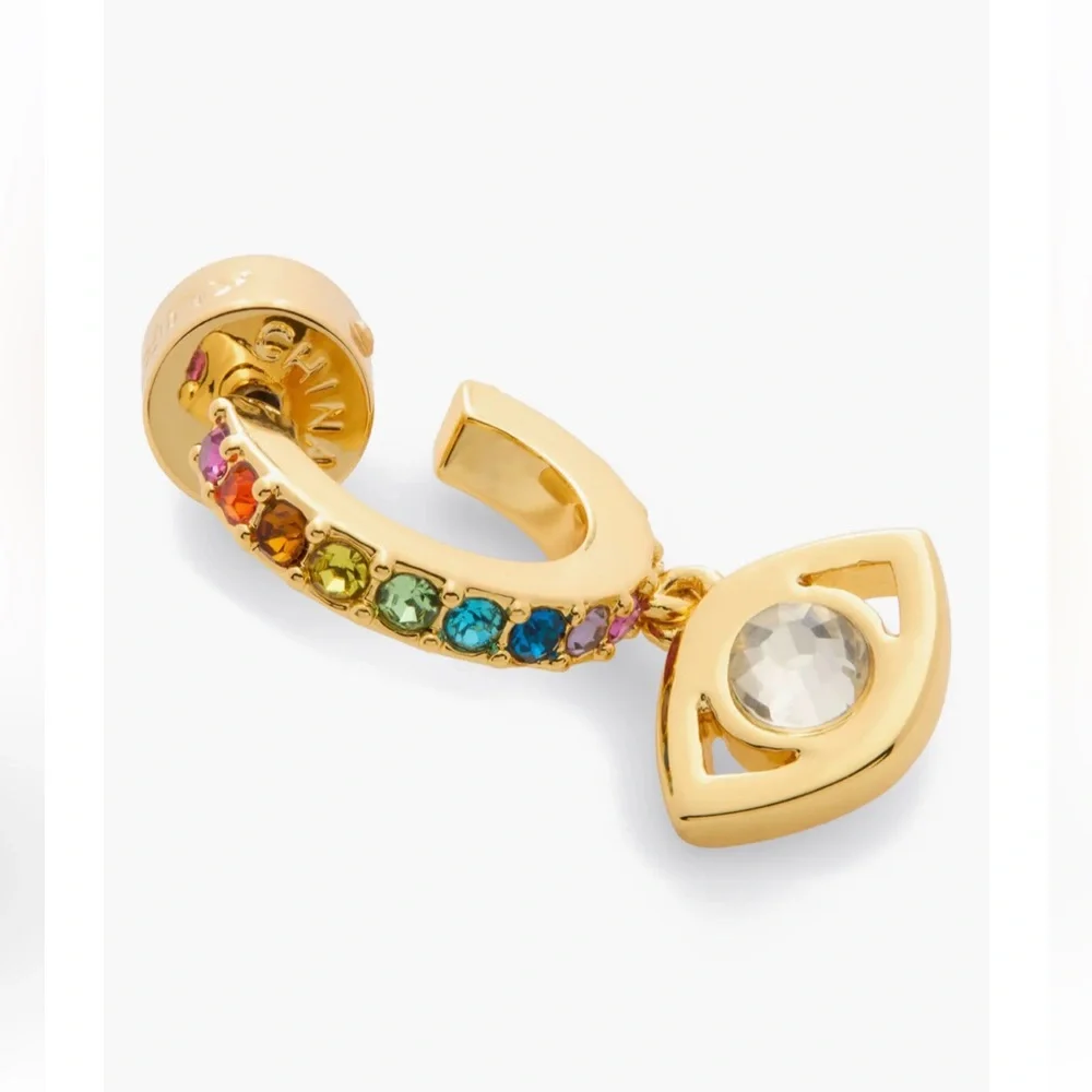 Kurt Geiger Evil Eye Crystal Huggie Hoop Earrings - Picture 2 of 5